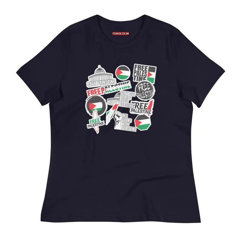 Free Palestine Stickers Women's Relaxed T-Shirt