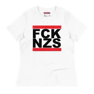 FCK NZS Black Font Women's Relaxed T-Shirt