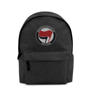 Antifa Antifaschistische Aktion Flag Embroidered Backpack