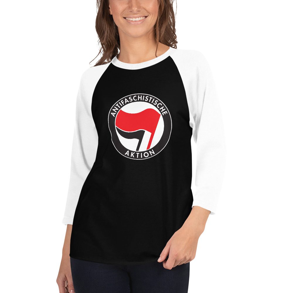 Antifa Antifaschistische Aktion Flag 3/4 Sleeve Raglan Shirt