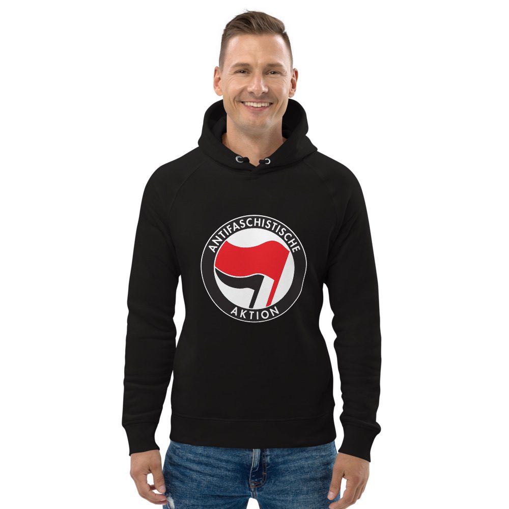 Antifa Antifaschistische Aktion Flag Organic Unisex Pullover Hoodie