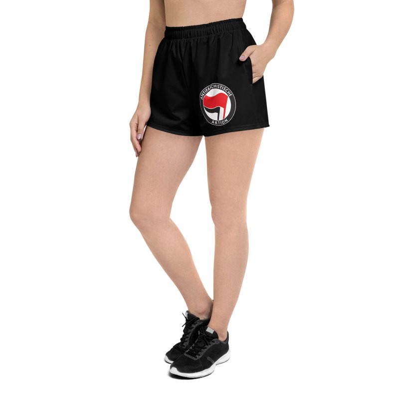 Antifa Antifaschistische Aktion Flag Women's Athletic Short Shorts
