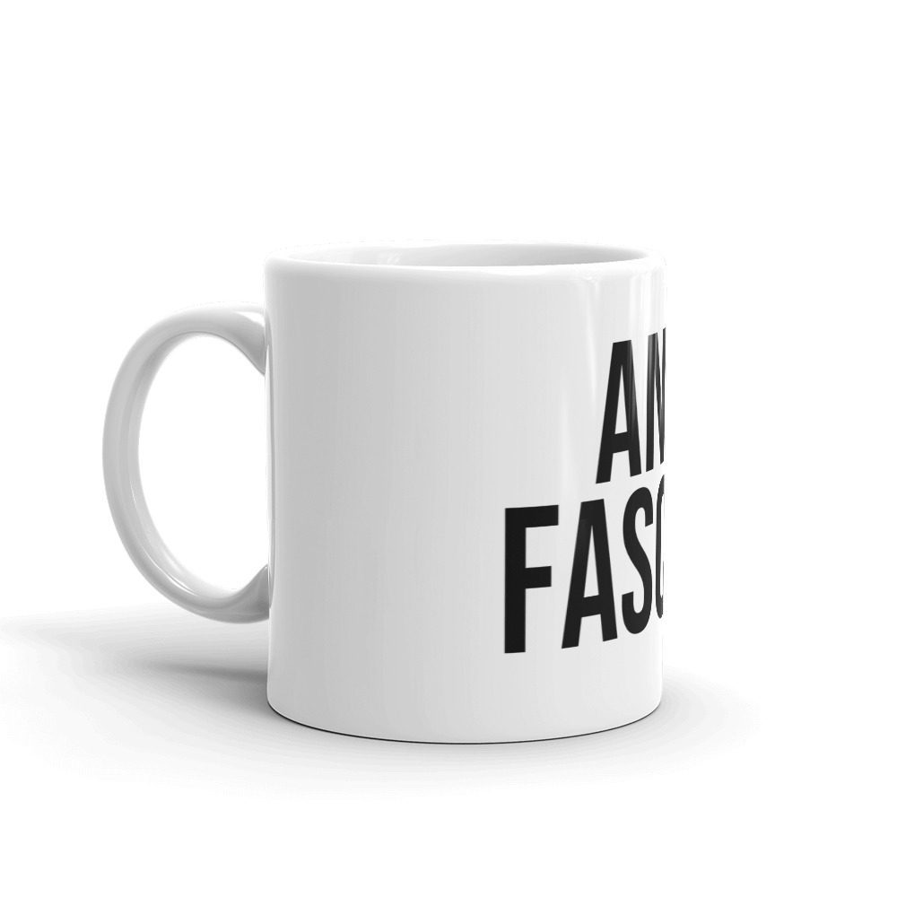 Anti-Fascist White Glossy Mug