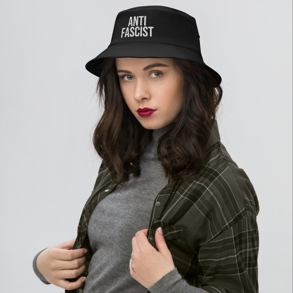 Anti-Fascist Old School Bucket Hat