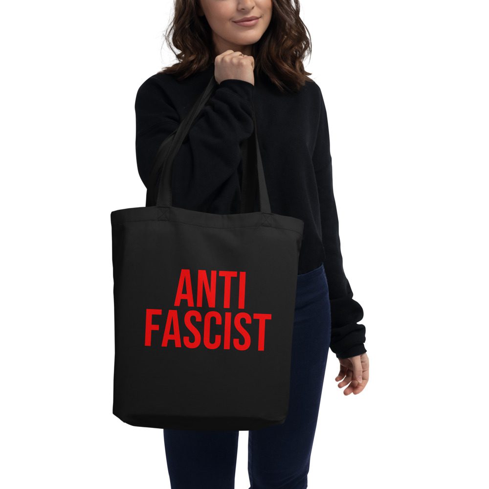 Anti-Fascist Red Organic Tote Bag