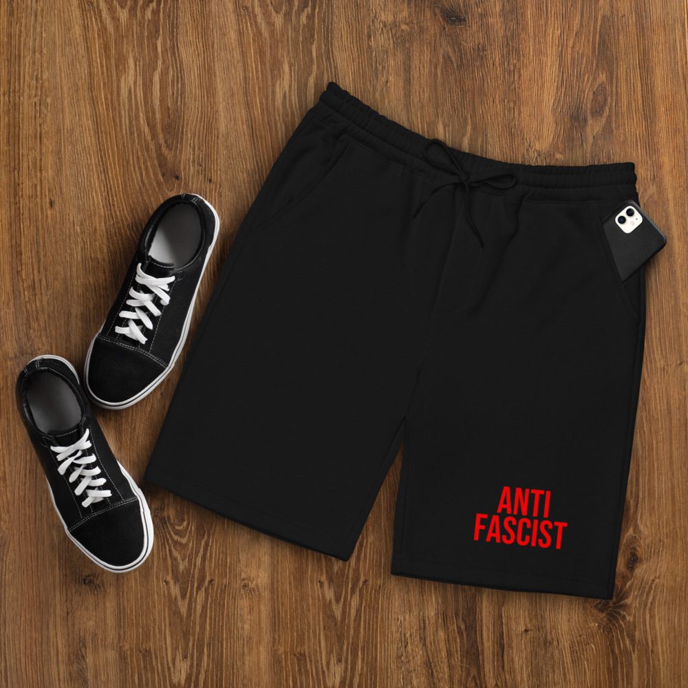 Anti-Fascist Red Men's Fleece Shorts