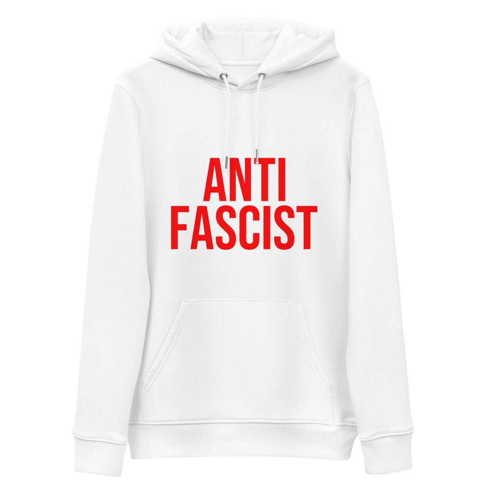 Anti-Fascist Red Unisex Organic Hoodie