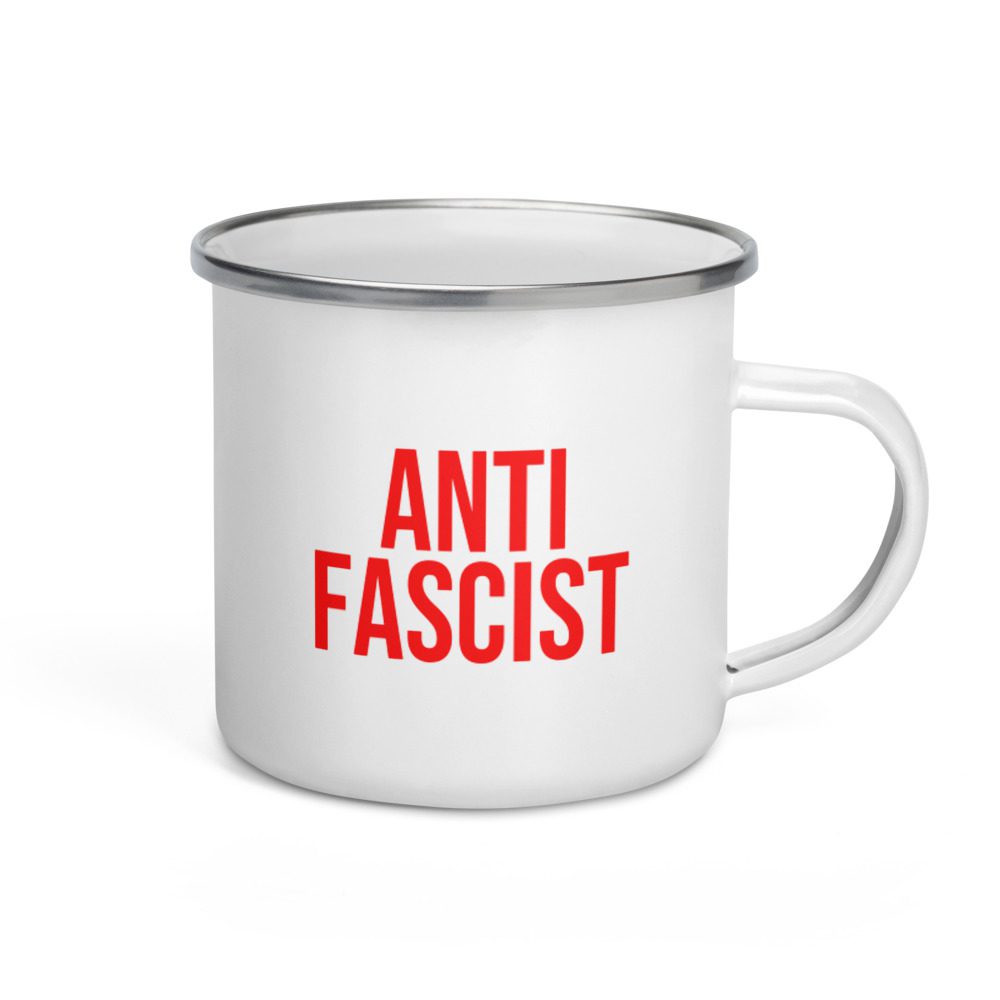 Anti-Fascist Red Enamel Mug