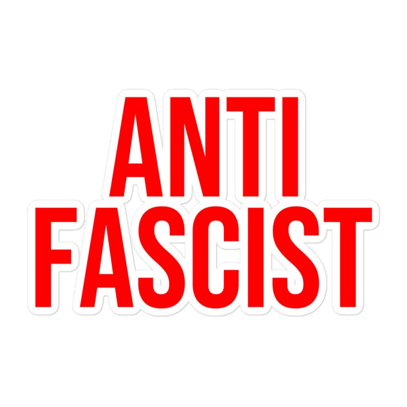 Anti-Fascist Red Bubble-free Stickers