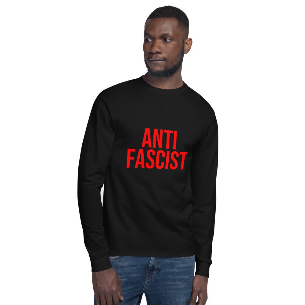 Anti-Fascist Red Men's Champion Long Sleeve Shirt