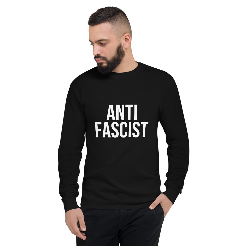 Anti-Fascist Men's Champion Long Sleeve Shirt