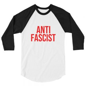 Anti-Fascist Red 3/4 Sleeve Raglan Shirt