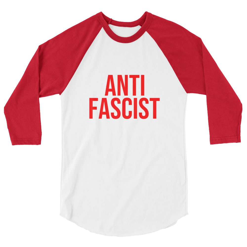Anti-Fascist Red 3/4 Sleeve Raglan Shirt