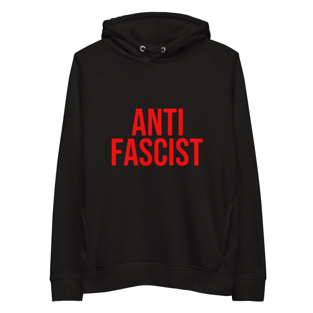 Anti-Fascist Red Unisex Organic Pullover Hoodie