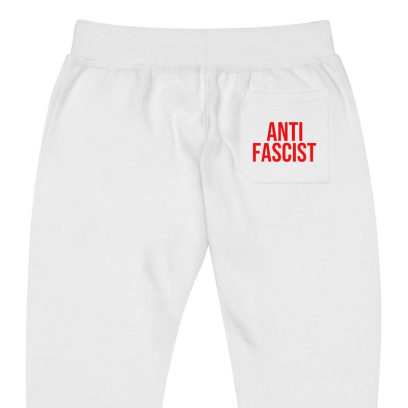 Anti-Fascist Red Unisex Fleece Joggers Tracksuit Bottoms