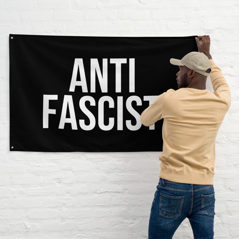 Anti-Fascist B/W Flag