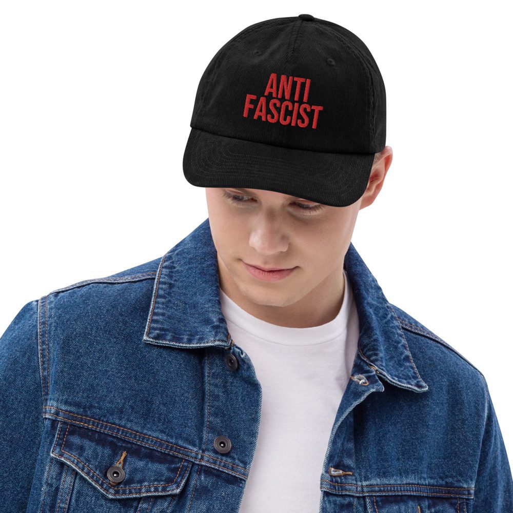 Anti-Fascist Red Corduroy Hat