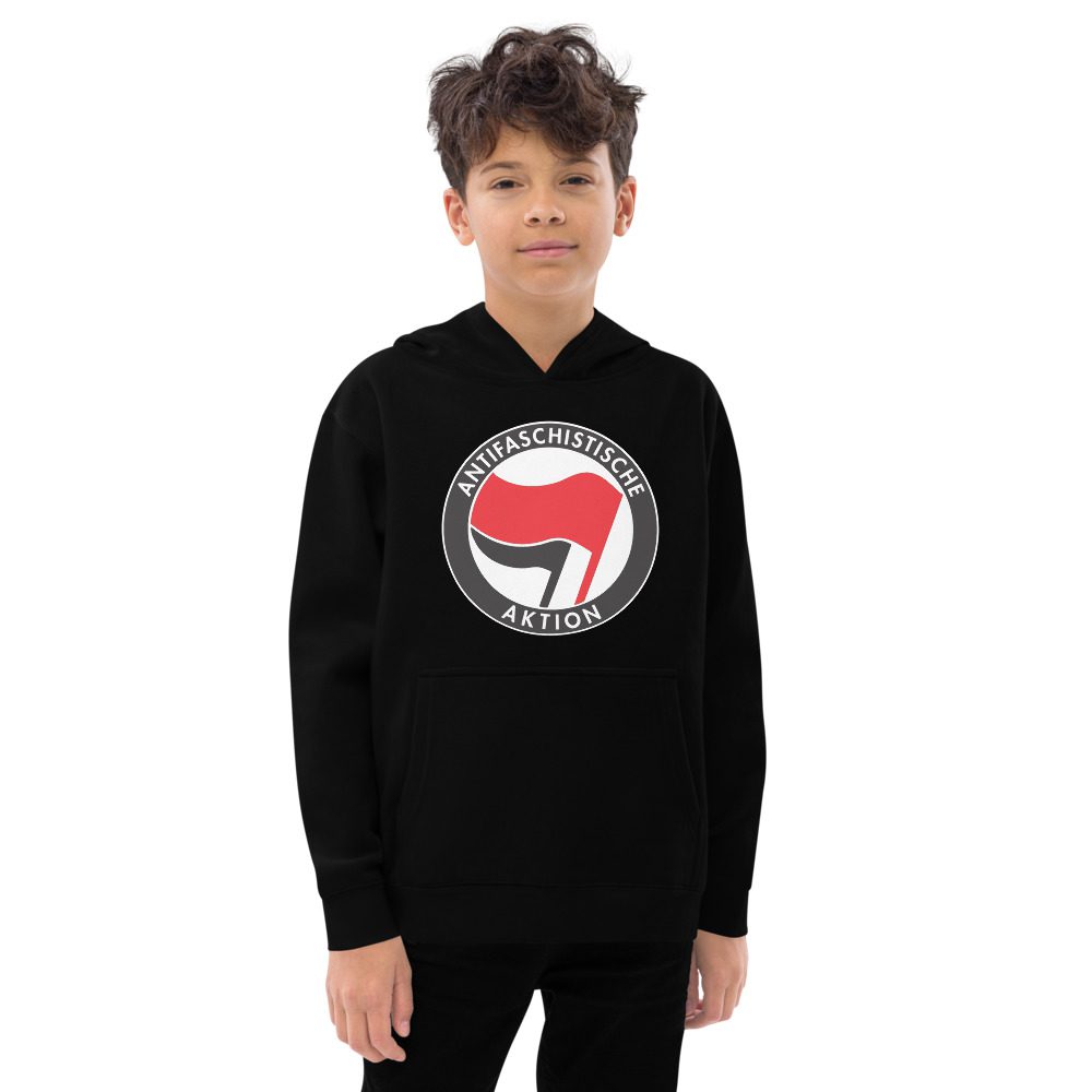 Antifa Antifaschistische Aktion Flag Kids Fleece Hoodie