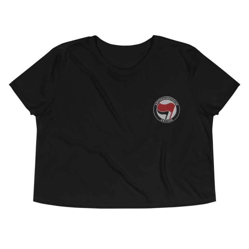 Antifa Antifaschistische Aktion Flag Crop T-shirt