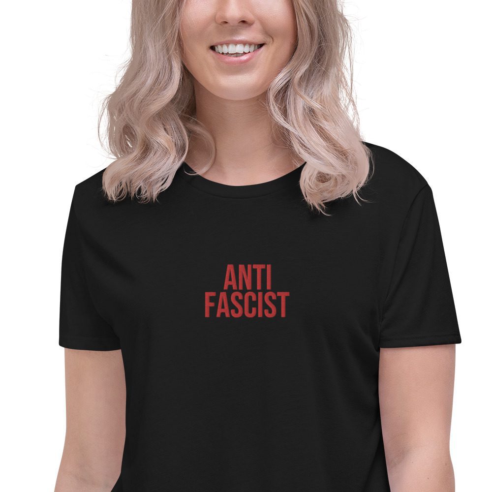 Anti-Fascist Red Crop T-shirt