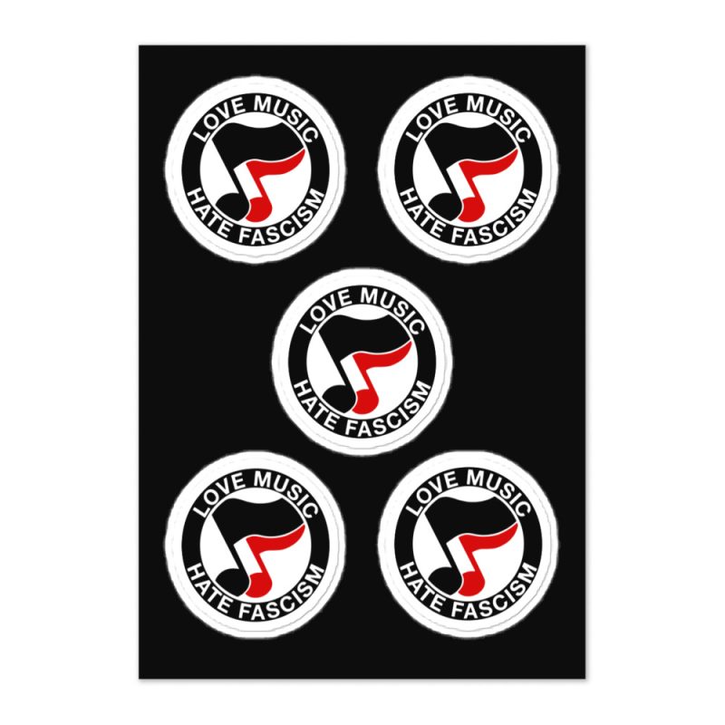 Love Music Hate Fascism Sticker Sheet