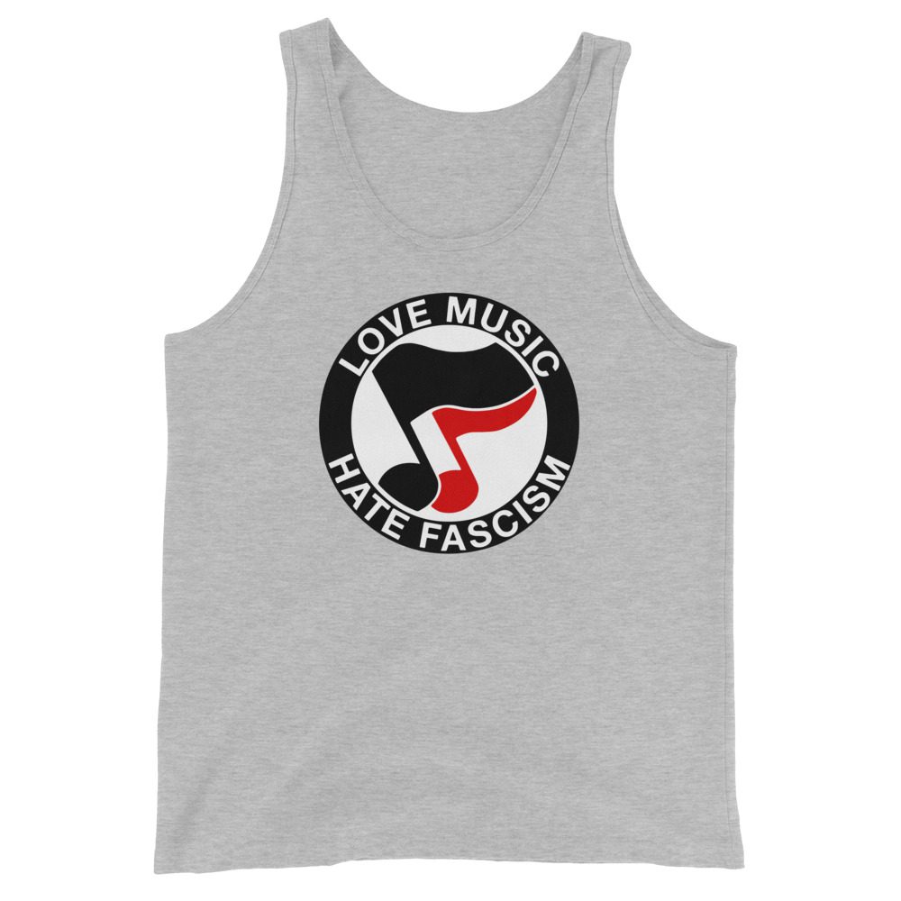 Love Music Hate Fascism Unisex Tank Top Vest