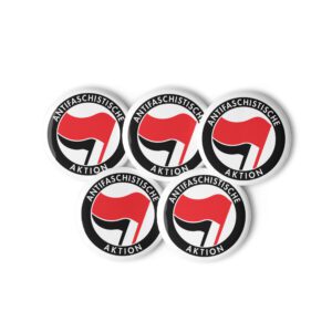 Antifa Antifaschistische Aktion Flag Set of Pin Buttons