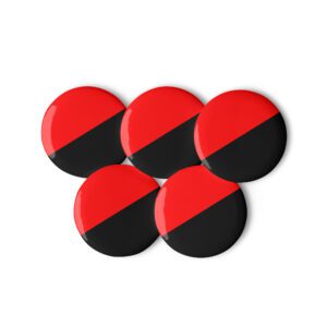 Anarcho-Syndicalism Flag Set of Pin Buttons
