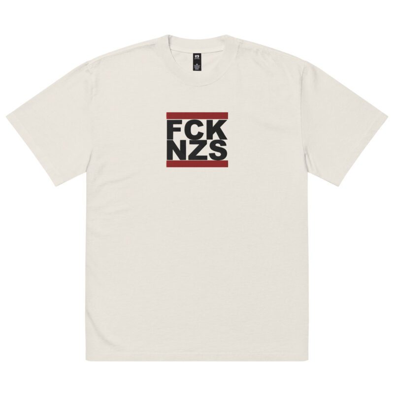 FCK NZS Black Antifa Oversized Faded T-shirt