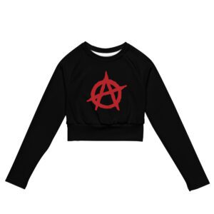 Anarchy Red Anarchist Symbol Recycled Long-sleeve Crop Top