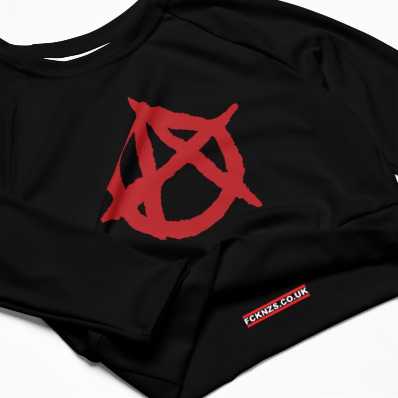 Anarchy Red Anarchist Symbol Recycled Long-sleeve Crop Top