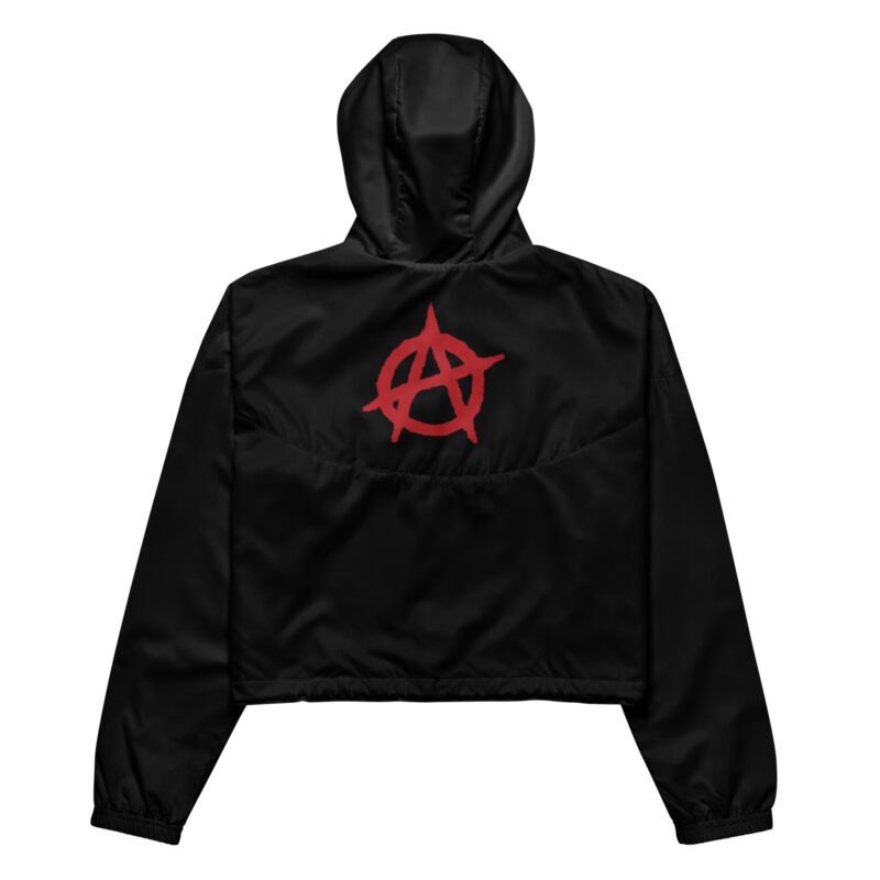 Anarchy Red Anarchist Symbol Women’s Cropped Windbreaker