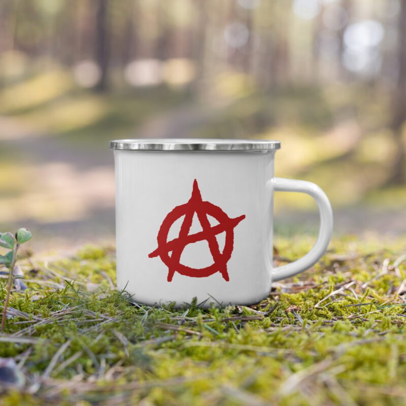 Anarchy Red Anarchist Symbol Enamel Mug