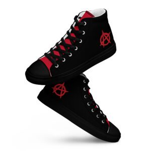 Anarchy Red Anarchist Symbol Men’s High Top Canvas Shoes