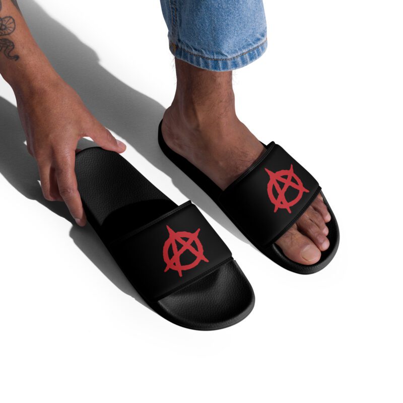 Anarchy Red Anarchist Symbol Men’s Slides