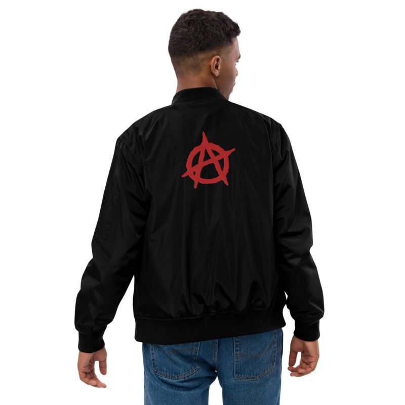 Anarchy Red Anarchist Symbol Premium Recycled Bomber Jacket