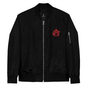 Anarchy Red Anarchist Symbol Premium Recycled Bomber Jacket