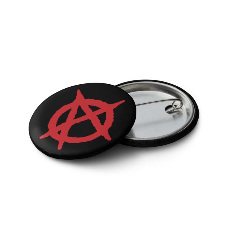 Anarchy Red Anarchist Symbol Set of Pin Buttons
