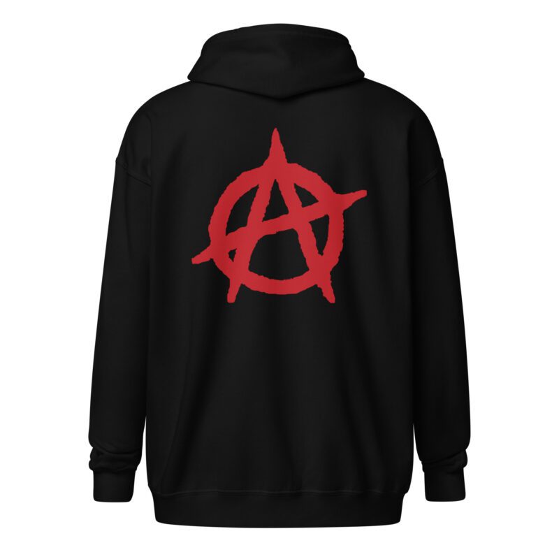 Anarchy Red Anarchist Symbol Unisex Heavy Blend Zip Hoodie