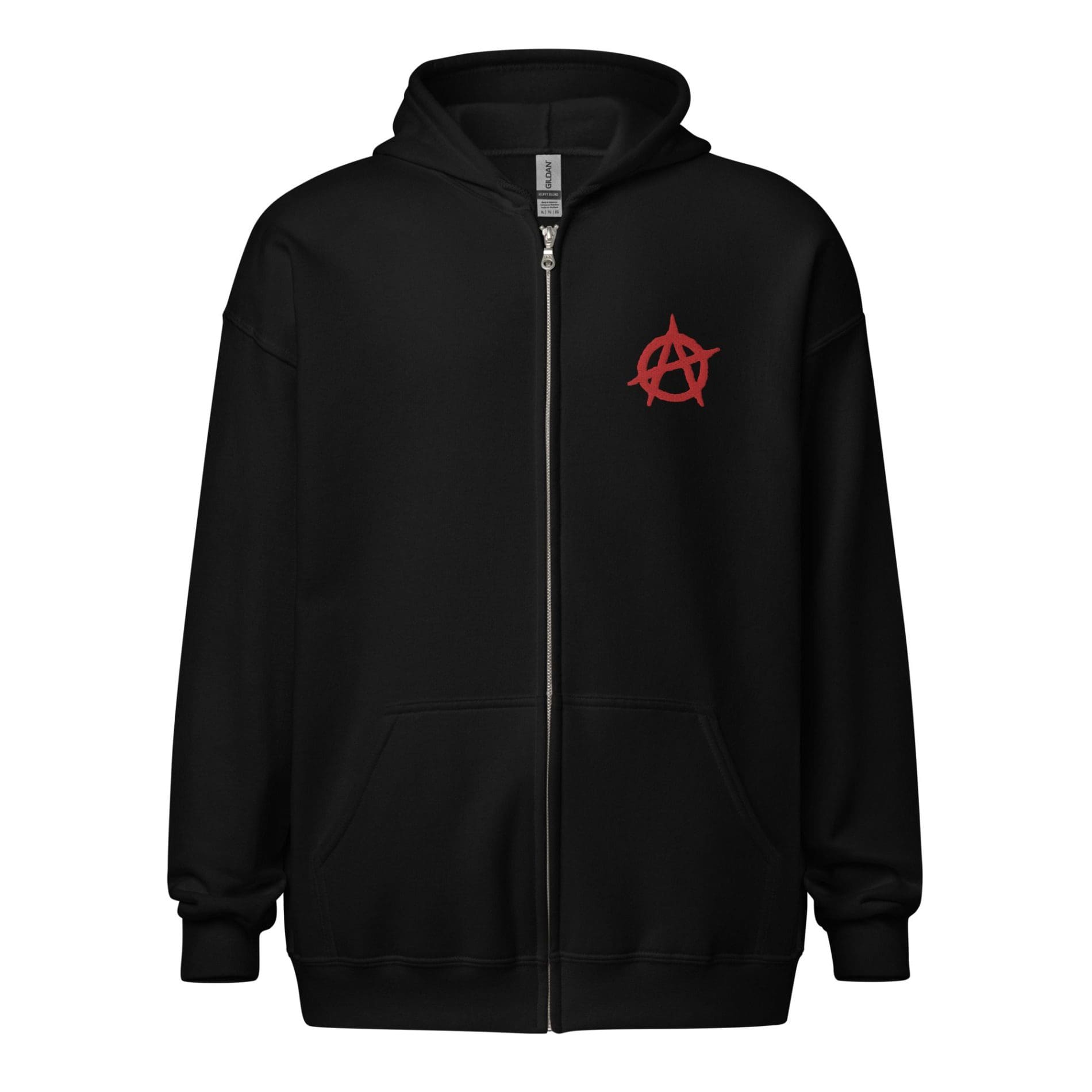 Anarchy Red Anarchist Symbol Unisex Zip Hoodie | Antifa