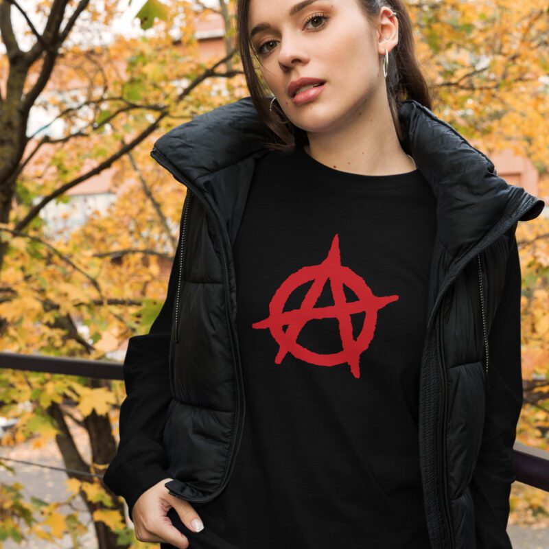 Anarchy Red Anarchist Symbol Unisex Long Sleeve T-shirt