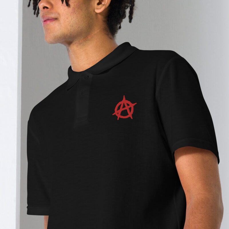 Anarchy Red Anarchist Symbol Unisex Pique Polo Shirt
