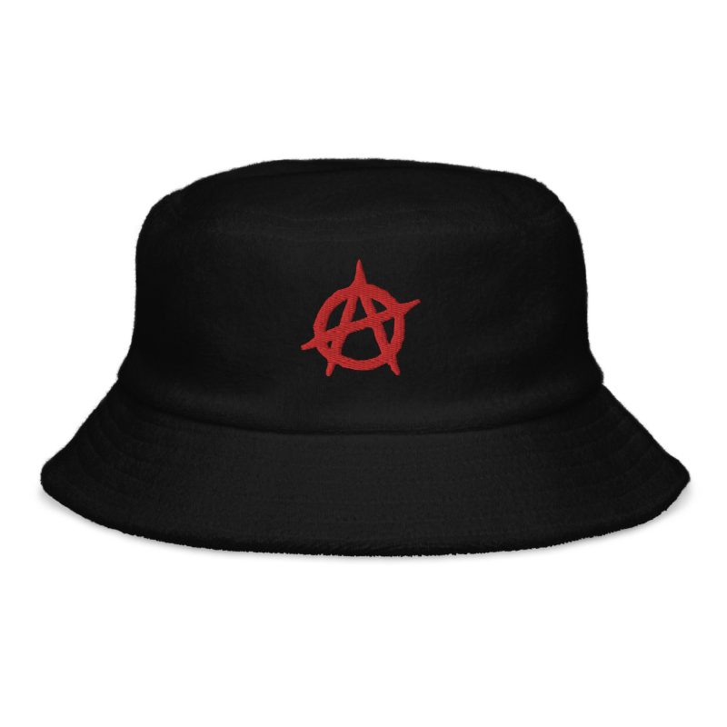 Anarchy Red Anarchist Symbol Terry Cloth Bucket Hat