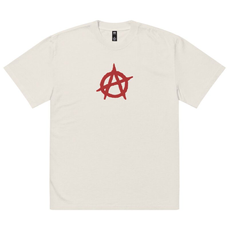 Anarchy Red Anarchist Symbol Oversized Faded T-shirt