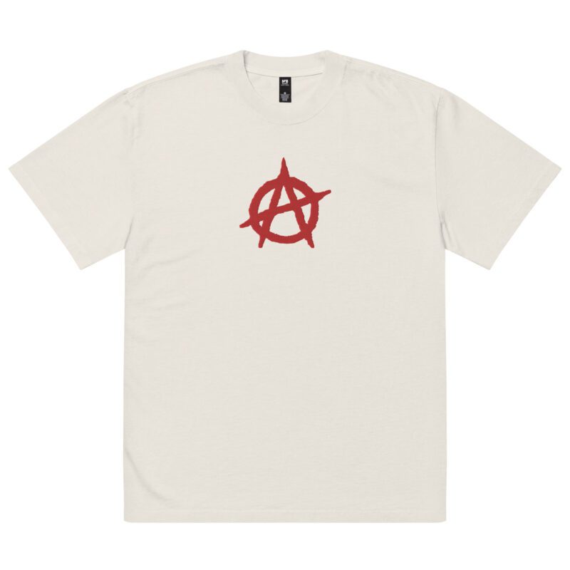 Anarchy Red Anarchist Symbol Oversized Faded T-shirt