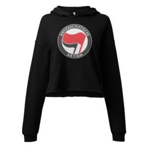 Antifa Antifaschistische Aktion Flag Crop Hoodie
