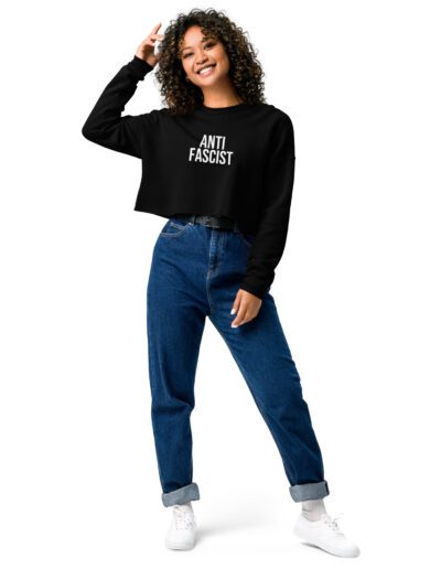 Anti-Fascist Crop Sweatshirt