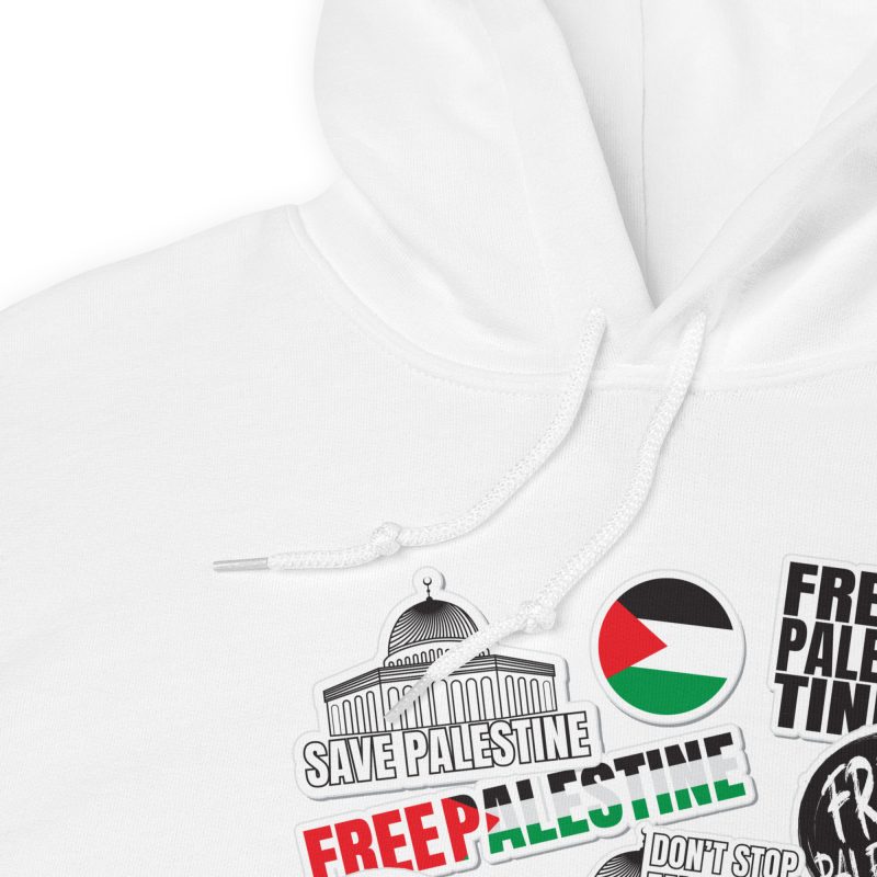 Free Palestine Stickers Unisex Hoodie