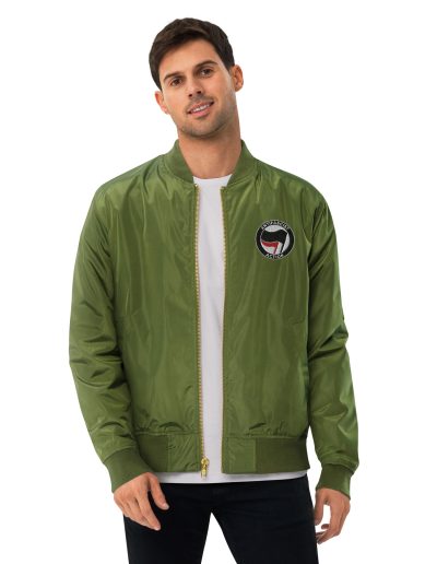 Antifascist Action Premium Recycled Bomber Jacket