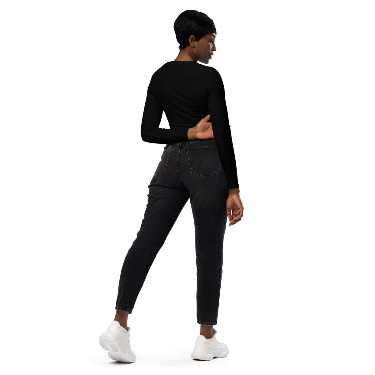 FCK NZS Outline Recycled Long-sleeve Crop Top